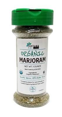 USDA Organic Marjoram, Whole - 1 Ounce Bottle - Kosher - SFL Brand