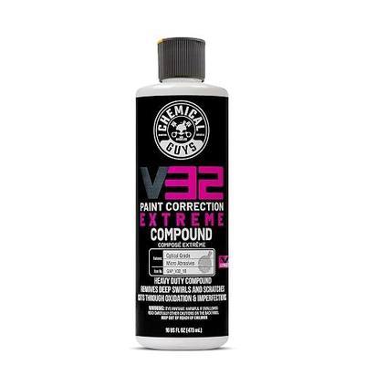 Chemical Guys, V32 Optical Grade Extreme Cutting Compound, Heavy Cut, 16 oz | Aggressive compound levels deep scratches, swirls and sanding marks, then refines for a high-gloss correction