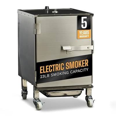 SmokinTex Lil' Tex Electric Smoker - Stainless Steel Portable Meat Smoker Grill with Temperature Control, Wood Chip Tray, and Meat Probe for BBQ, Jerky, Vegetables