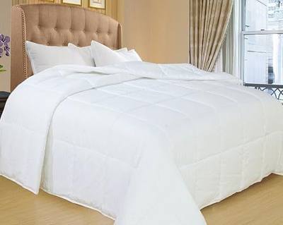 Natural Comfort White Down Alternative Comforter with Embossed Microfiber Shell, Light Weight Filled, Full