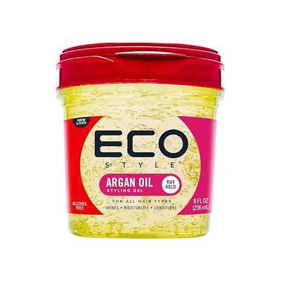 Eco Style Moroccan Argan Oil Styling Gel - Promotes Healthy Hair - Nourishes And Repairs - Delivers Long Lasting Shine - Provides Maximum Hold and Helps Tame Frizz - Ideal For All Hair - 8 oz