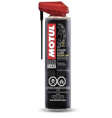 Motul MC Care C4 Chain Lube Factory Line – Racing Motorcycle Chain Lubricant Spray, High Adhesion, O-Ring Safe, Anti-Wear & Corrosion Protection, 9.3 oz
