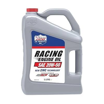 Lucas Oil SAE 20W-50 Racing Engine Oil, 5 Quart (Pack of 1)
