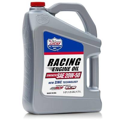 Lucas Oil 10616 Synthetic SAE 20W-50 Racing Only Engine Oil - 5 Quart