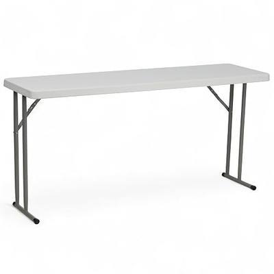 Flash Furniture 5 ft Plastic Folding Training Table, Granite White | Durable Construction, Commercial Use