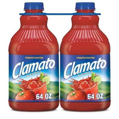 Clamato Original Tomato Cocktail, 64 fl oz bottle 2 Pack, Flavored With Tomato Juice & Spices, Perfect Mixer for the Authentic Michelada, Bloody Mary Drinks, and Seafood Cocktail
