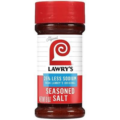 Lawry’s Seasoned Salt, 25% Less Sodium, No MSG Added, Kosher Certified, Staple, Versatile, All-Purpose Seasoning to Shake on Beef, Pork, or Poultry, 8 oz