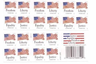 USPS Forever Stamps "Four Flags" Booklet of 20 Stamps
