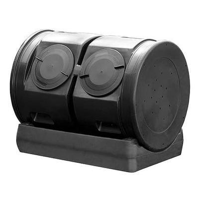 Good Ideas Compost Wizard Dueling Tumbler, 7 Cubic Foot Capacity | 2 Large Rotating Composter Bins, Holds 25 Gallons Each - Dual Chamber Compost System for Gardening, Yard, & Plant Care