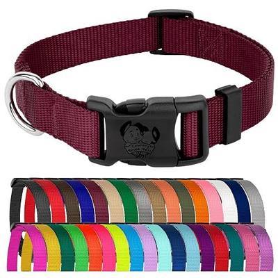 Country Brook Petz - Everyday Nylon Dog Collar for Large, Medium, and Small Dogs and Puppies - for Everyday Use in 30+ Colors (Large, 1 Inch Wide, Burgundy)