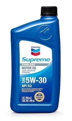 Chevron Supreme SAE 5W-30 Supreme Motor Oil - 1 Quart Bottle (83723)