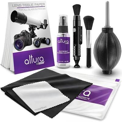 Altura Photo Camera Cleaning Kit - Lens Cleaner Spray, Brush & Blower | Includes Lens Cleaner Spray, Brush, Pen, Blower, Microfiber Cleaning Cloths, Tissue Wipes for Canon Nikon Sony