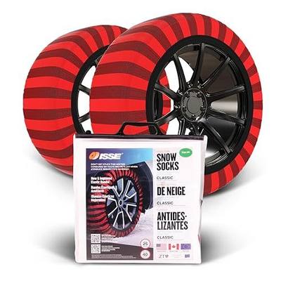 ISSE Classic Snow Socks for Tires. Designed for All Tire Brands. Textile Chain Replacement for Optimal Traction in Snow & Ice. Easy Install. Emergency Winter Safety Solution, Multi-Season Use. Size 70