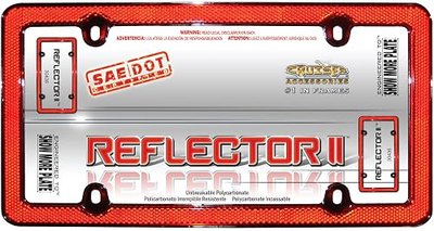 Cruiser Accessories 30436 Red Reflector II License Plate Frame, Red/Chrome