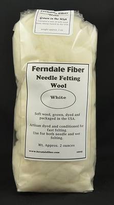 Needle Felting Wool Pack, White, USA Wool