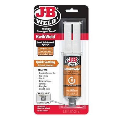 J-B Weld 50176 KwikWeld Steel Reinforced Epoxy Syringe - Dark Grey - 25 ml,Black