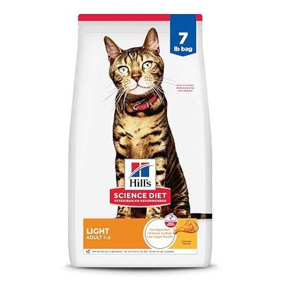 Hill's Science Diet Adult 1-6 Light Dry Cat Food | #1 Veterinarian Recommended, Chicken Recipe, 7 lb. Bag