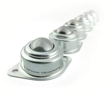 TruePower 10-9121 1" Roller Ball Transfer Bearings, Load-bearing Capacity 110 Lbs, Set of 6, 1-Pack