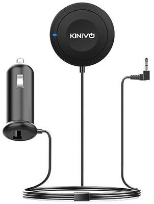 Kinivo BTC450 Bluetooth Car Kit (Hands-Free, AUX Bluetooth Adapter for Cars with Ground Loop Noise Isolator, 3.5mm Aux Input, Apt-X)