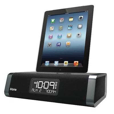 iHome iDL45BC Dual Charging Stereo FM Clock Radio with Lightning Dock and USB Charge/Play - Black