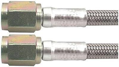 Allstar Performance AN Hose Assembly, 48 in Long, 3 AN Hose, 3 AN Straight Female to 3 AN Straight Female, Braided Stainless, PTFE Lined, Each