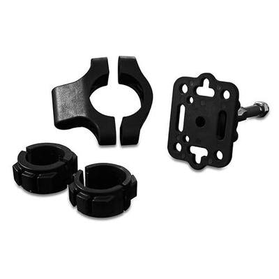 Kuryakyn 1671 Premium Handlebar Accessory Mount, Universal Fit for Motorcycles with with 7/8", 1", 1-1/4" Diameter Bars, Black Mount with Black Pivot Plate