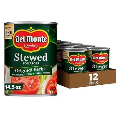 Del Monte Canned Stewed Tomatoes with Onions, Celery & Green Peppers, 14.5 oz, (Pack of 12 Cans)