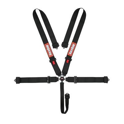 RaceQuip Auto Racing Harness Set Camlock 5 Point Pull-Down Lap SFI 16.1 Black 741001