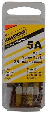 Bussmann (VP/ATC-5-RP) Tan 5 Amp 32V Fast Acting ATC Blade Fuse, (Pack of 25)