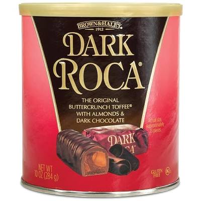 Almond Roca Pack of 1-10oz Individually Wrapped Dark Chocolate Candy - Buttercrunch Toffee with Almonds Covered in Chocolate - Gluten Free, Kosher, Chocolate | Dark Chocolate Buttercrunch Toffee with Almonds - Individually Wrapped Candy - Gluten Free, Kosher - Gifts and Sharing