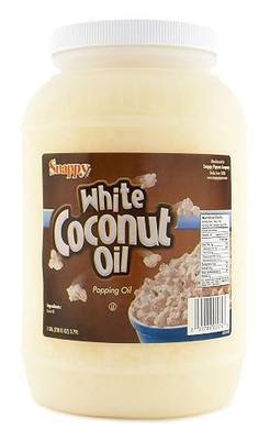 Snappy Pure White Coconut Popcorn Oil for Movie Theater Style Snacks, Professional Machines, Home Snack Preparation, 100% Colorless Coconut Oil, One Gallon, Premium Cooking Ingredient