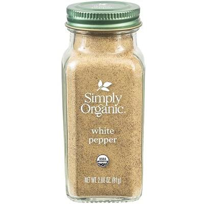 Simply Organic White Pepper, 2.86-Ounce Jar, Lightly Flavor Sauces, Fish, Chicken & Potato Dishes, Milder Earthy Flavor