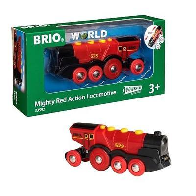 BRIO World Mighty Red Action Locomotive - Battery-operated Toy Train for Wooden Track - Motorized Train with Light & Sound - Compatible with All BRIO Railway Sets - Interactive Play - Kids Ages 3 & Up