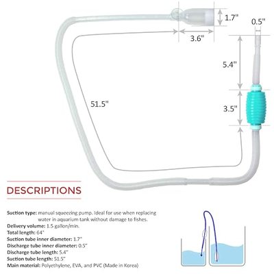 TERAPUMP TM TRDP40 Original Aquarium Cleaner Siphon Pump | BPA Free