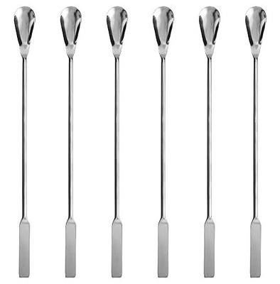 EISCO 6PK Lab Spatula Spoon, 9" - Stainless Steel, Polished - One 0.35" Flat End, One 0.75" Scoop End - Scoopula