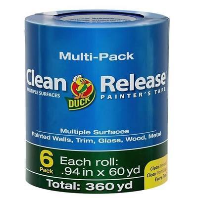 Duck Clean Release Blue Painters Tape, Masking Tape for Paint Projects, 1 in (0.94 in x 60 yd) 6-Pack, 240459