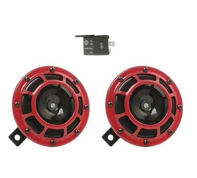 Hella Stark Sound – 109.23.37 – Red Set 12 V High/Low Frequency Hella Super Tone Horn Set B 133, 12 volt