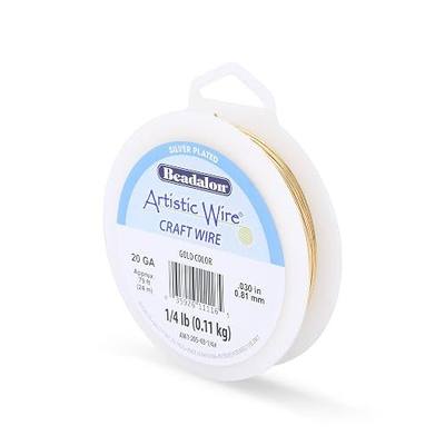 Artistic Wire, 20 Gauge Silver Plated Tarnish Resistant Colored Copper Craft Wire, Gold Color, 79 ft