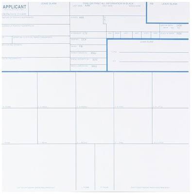 Federal Bureau of Investigation CS-10PK Fingerprint Cards, Applicant Fd-258, Pack of 10