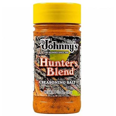 Johnnys Fine Foods Seasoning Salt Hunter, 8.5 oz | Savory Seasoning Blend, Great For Wild Game, Beef, Poultry, Vegetables, Grilling, Roasting & Everyday Cooking