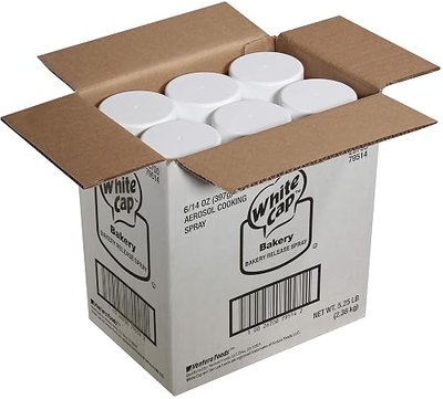 Ventura Foods White Cap Baking Release Spray with Canola Oil | Non-Stick Pan Coating Aerosol for Commercial & Home Baking | 6-Pack, 14 oz Cans