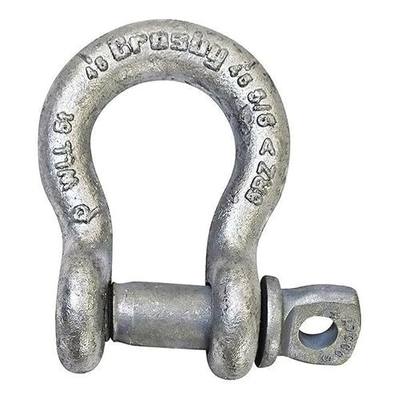 Crosby Screw Pin Anchor Shackle Alloy Steel, Galvanized, 2 Ton WLL, 3/8" Size, G-209A