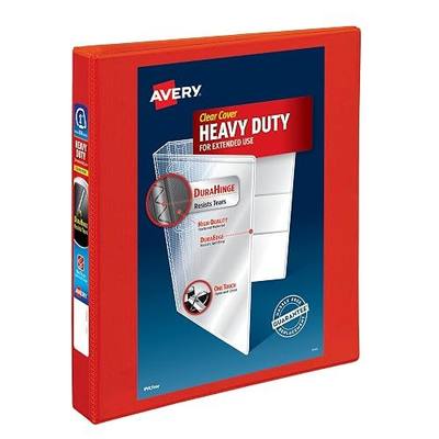 Avery Heavy-Duty View 3 Ring Binder, 1" One Touch EZD Rings, 1 Red Binder (79170)