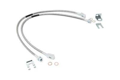 Rough Country Front Stainless Brake Lines for 87-06 Jeep TJ/YJ/XJ | 4-6" - 89702