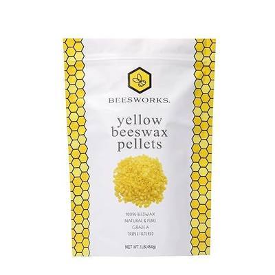 Beesworks Yellow Beeswax Pellets (1 lb) | 100% Pure, Cosmetic Grade, Triple-Filtered Beeswax for DIY Skin Care, Lip Balm, Lotion, and Candle Making
