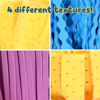 Ready 2 Learn Textured Art Tools, Set of 4, Original Colors | Jumbo Paint Brushes for Kids, Art Supplies for Toddlers 3-5