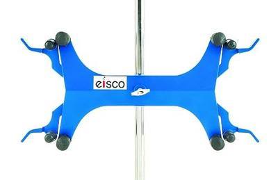EISCO Double Sided Butterfly Style Burette/Tube Clamp - High Strength Alloy - Spring Loaded Jaws - 7/8" Width Capacity, Holds Burettes up to 100mL - Fits Max 16mm Dia. Rods