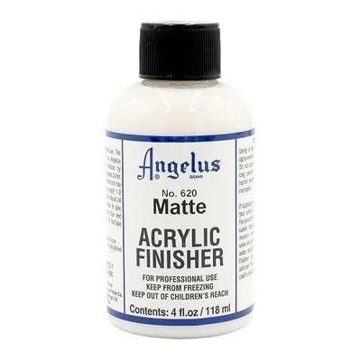 Angelus Matte Acrylic Finisher 4 fl oz – Flexible Clear Coat for Leather Shoes, Bags, Jackets & Accessories, Matte Acrylic Sealer Varnish for Leather Craft & Restoration. No. 620