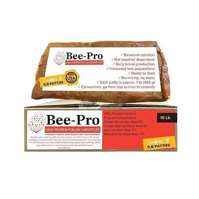 Mann Lake Bee-Pro Patties, High Protein Honey Bee Nutrition with Pro Health Digestive Aide, Spring & Fall Brood Builder for Increased Colony Survival & Stronger Spring Population, Made in USA, 10 Lbs