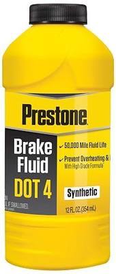Prestone AS800Y-6PK DOT 4 Brake Fluid, Synthetic, High Grade, 50,000 Mile, 12 oz., (Pack of 6)